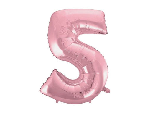 Picture of FOIL BALLOON NUMBER 5 LIGHT PINK 34 INCH